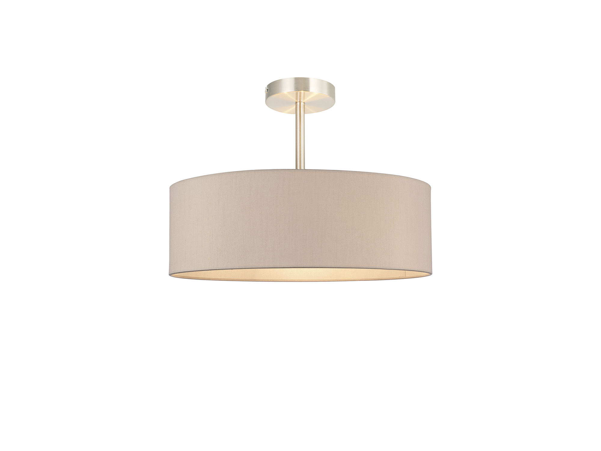Baymont 45cm Semi Flush 5 Light Satin Nickel, Nude Beige/Moonlight DK0753  Deco Baymont